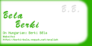 bela berki business card
