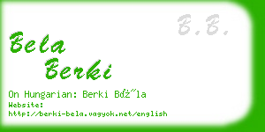bela berki business card